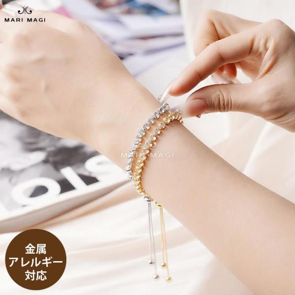 marimagi ブレスレット クローバー 金属アレルギー対応 アクセサリー コーティング ジルコン...