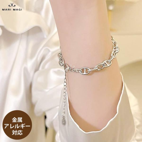まりまぎ ブレスレット 金属アレルギー対応 アクセサリー コーティング 18k ゴールド シルバー9...