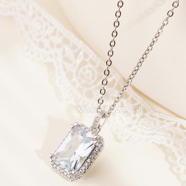 ネックレス レディース 金属アレルギー対応 ゴールド シルバー プチプラ ジルコニアMARI MAG...