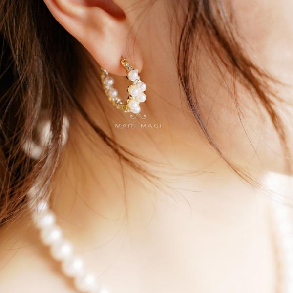 MARIMAGI 金属アレルギー キャッチレス シルバー ゴールド ニッケルフリー フープピアス パ...