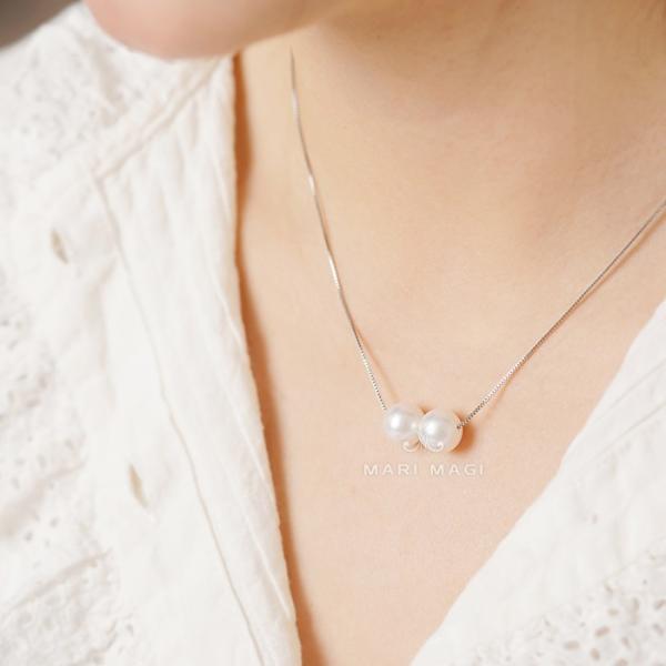 パールネックレス 二粒 10mm 18金 大粒 冠婚葬祭 葬式 結婚式 フォーマル パーティー アコ...