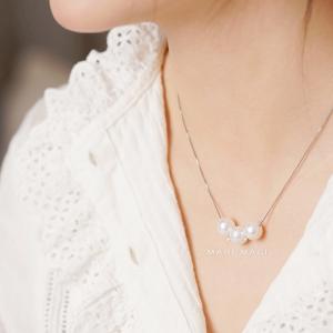 パールネックレス 三粒  10mm 18金 大粒 冠婚葬祭 葬式 結婚式 フォーマル パーティー アコヤ貝 レディース ピンクゴールド ホワイトゴールド 長さ調整可能