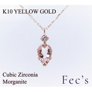 ジュエリーツツミ K10ピンクゴールドモルガナイトネックレス
