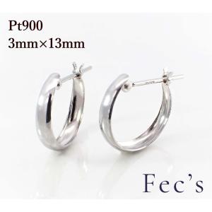 プラチナ フープピアス 月甲 7×13mm Pt900 両耳 レディース メンズ