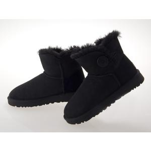アグ UGG AUSTRALIA WOMENS MINI BAILEY BUTTON II ウィメンズ ミニ ベイリー ボタン 2 ムートンブーツ シープスキン BLACK #1016422-blk