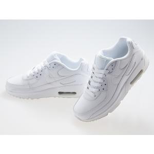 ナイキ NIKE AIR MAX 90 LEATHER GS エア マックス 90 レザー レディース・ボーイズ・ガールズサイズ WHITE ホワイト 白 #CD6864-100
