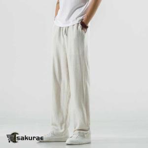 リネンパンツ メンズ リラックスパンツ サルエ...の詳細画像3