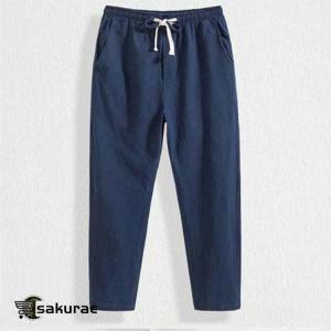 リネンパンツ メンズ リラックスパンツ サルエ...の詳細画像4