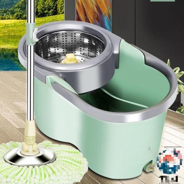 回転 モップ フロアモップ フローリング 用 ワイパー 一層式 バケツ 付き 脱水機能 水拭き 対応...