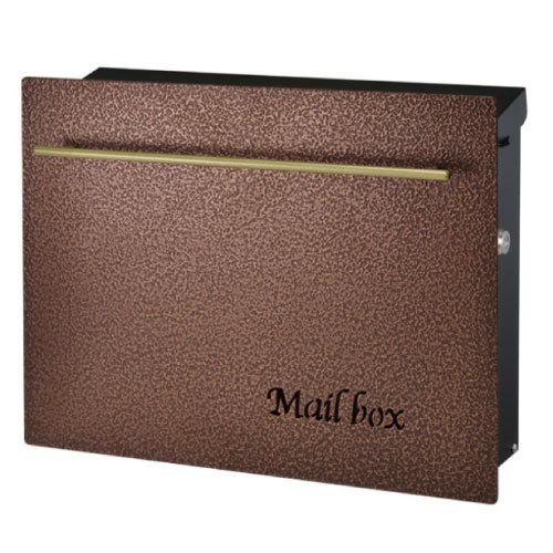 郵便ポスト・ノイエキューブ ハンマートーン（ブロンズ＆ゴールド/壁掛け）[P-1382]