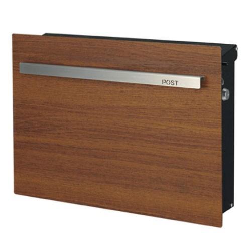 郵便ポスト・ノイエキューブ ウッド（壁掛け仕様：チーク）[P-770］【郵便ポスト】