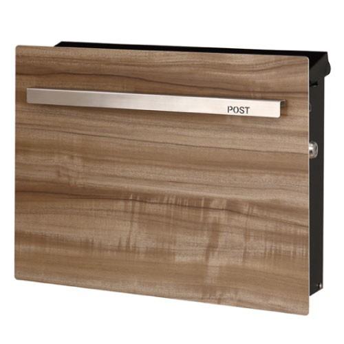 郵便ポスト・ノイエキューブ ウッド  シャビ―テイスト（壁掛け仕様：ウッド/クスノキ）[P-781]...