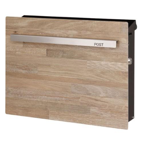 郵便ポスト・ノイエキューブ ウッド  シャビ―テイスト（壁掛け仕様：ウッド/オークブロック）[P-7...