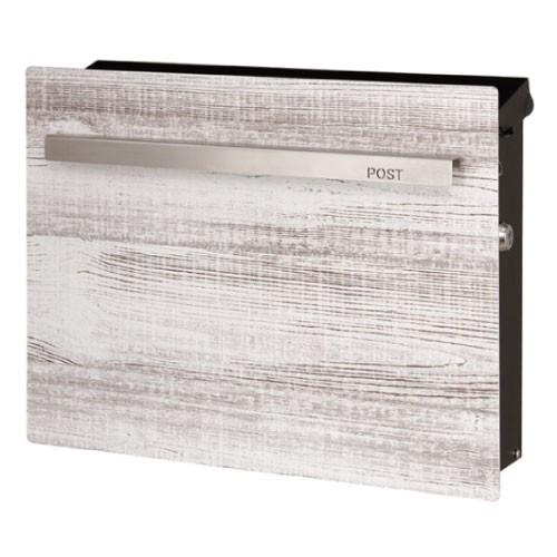 郵便ポスト・ノイエキューブ ウッド  シャビ―テイスト（壁掛け仕様：ウッド/パイン）[P-783]【...