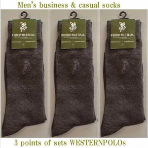 ソックス 靴下 ダークグレー3点セット メンズ 紳士 ビジネス カジュアル ダークグレー WESTERNPOLO