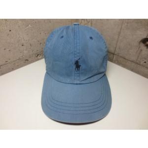 Polo by Ralph Lauren/ラルフローレン ワンポイント刺繍 コットン キャップ 青系【ONE SIZE】【ポロ】【ポニー】【帽子】【ベースボールキャップ】【中古】｜feeling-mellow