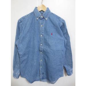 POLO COUNTRY RALPH LAUREN/ポロカントリー ラルフローレン ワンポイント ボタンダウン 長袖デニムシャツ 色落ち【サイズ：XS】【中古】｜feeling-mellow