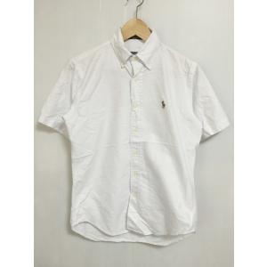 Polo by Ralph Lauren/ラルフローレン 半袖 ボタンダウン シャツ 白 Made in U.S.A 【サイズ：16】【小さめ】【レディース】【ワンポイント刺繍】｜feeling-mellow