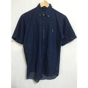 Polo by Ralph Lauren/ラルフローレン 半袖 ボタンダウン シャツ インディゴブルー Made in U.S.A 【サイズ：18】【小さめ】【レディース】｜feeling-mellow