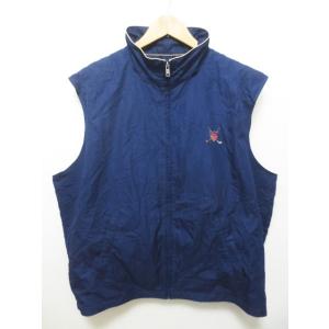 POLO GOLF RALPH LAUREN/ポロゴルフ ラルフローレン 刺繍入り 裏地メッシュ ジップアップ シェルベスト ネイビー 【サイズ：XL】【ゴルフ】｜feeling-mellow