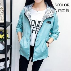 マウンテンパーカージャケット長袖両面着ウィンドブレーカーレディースブルゾン薄手防風防寒ライトアウターはおりアウトドア