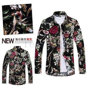 カジュアルシャツ メンズ アロハシャツ 長袖シャツ 花柄シャツ 和柄 秋物　大きいシャツ