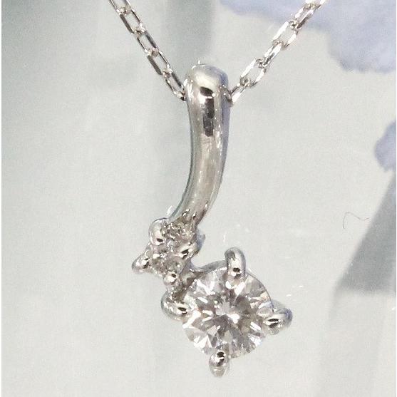 プラチナ ダイヤモンド ネックレス  二粒ダイヤ シンプル