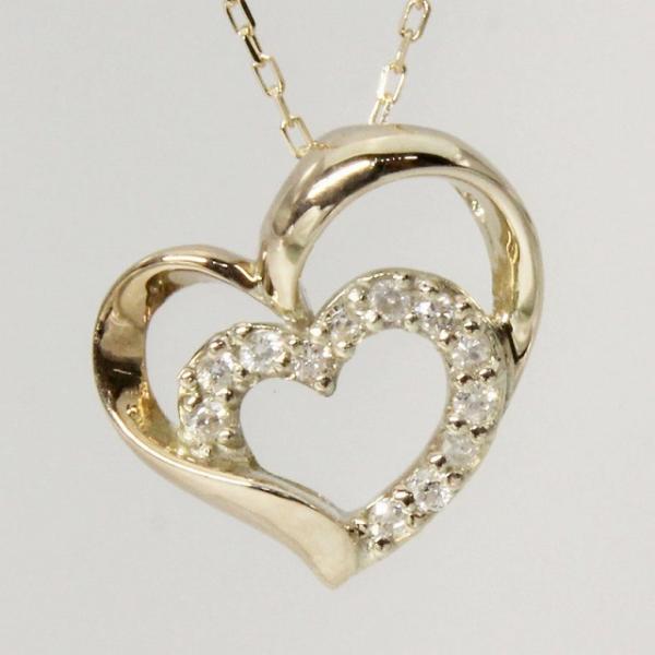 K10イエローゴールド オープンハート ダイヤ ネックレス fefプライス
