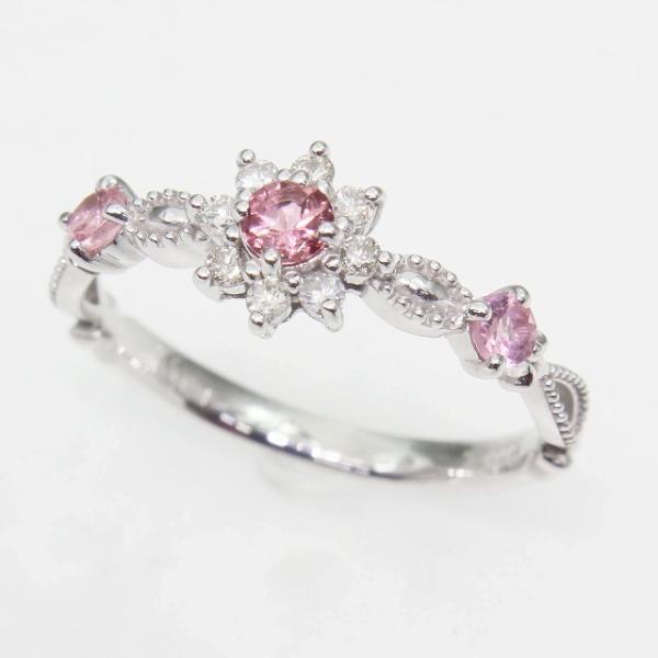 K10 ホワイトゴールド ピンクトルマリン ダイヤ リング fefプライス