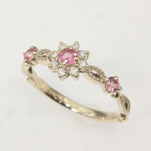 K10 イエローゴールド ピンクトルマリン ダイヤ リング fefプライス
