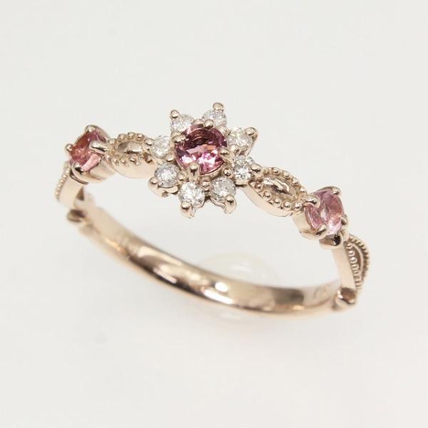K10 ピンクゴールド ピンクトルマリン ダイヤ リング fefプライス