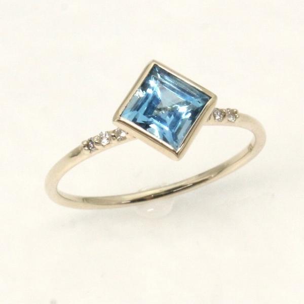 K10イエローゴールド ブルートパーズ 11月 誕生石 重ね着けリング 指輪 fefプライス