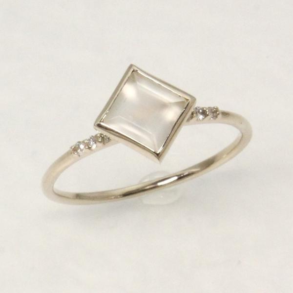 K10イエローゴールド ムーンストーン 6月 誕生石 重ね着けリング 指輪 fefプライス