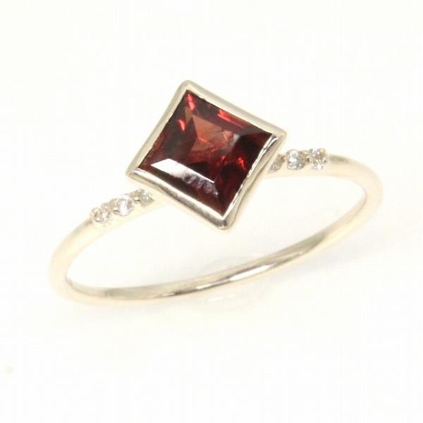 K10イエローゴールド ガーネット 1月 誕生石 重ね着けリング 指輪 fefプライス
