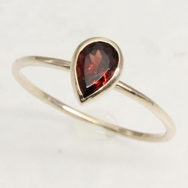 K10イエローゴールド ガーネット １月 誕生石 重ね着けリング 指輪 fefプライス