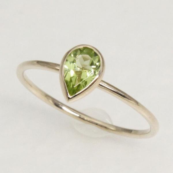 K10イエローゴールド ペリドット ８月 誕生石 重ね着けリング 指輪 fefプライス