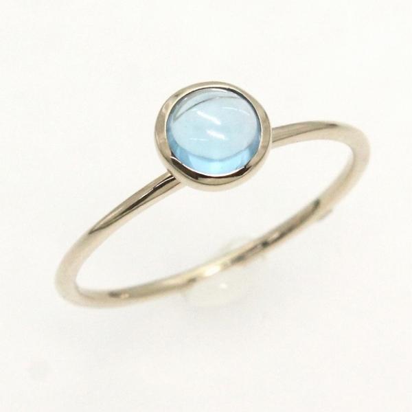 K10イエローゴールド ブルートパーズ カボション 11月 誕生石 重ね着けリング 指輪 fefプラ...