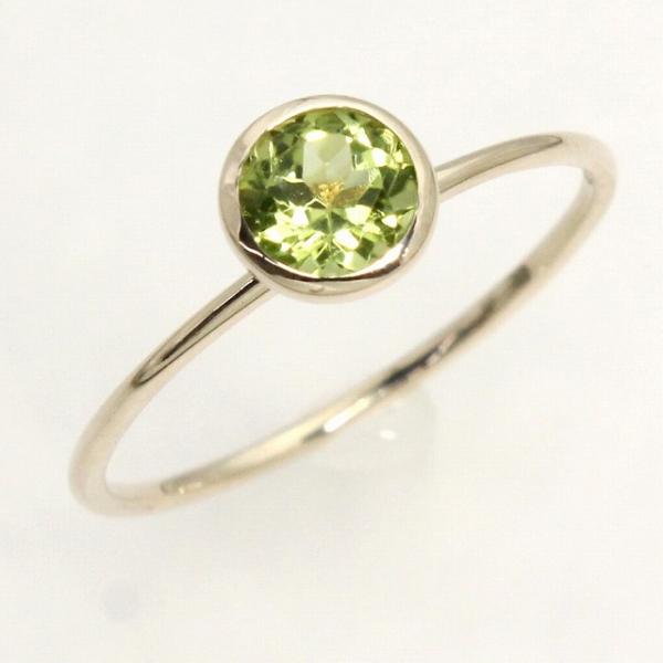 K10イエローゴールド ペリドット 8月 誕生石 重ね着けリング 指輪 fefプライス