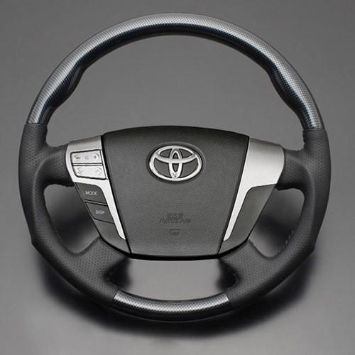 アルファード/ヴェルファイア 20系 ブラックカーボン調 x ダークグレー ウッド パンチング本皮調...