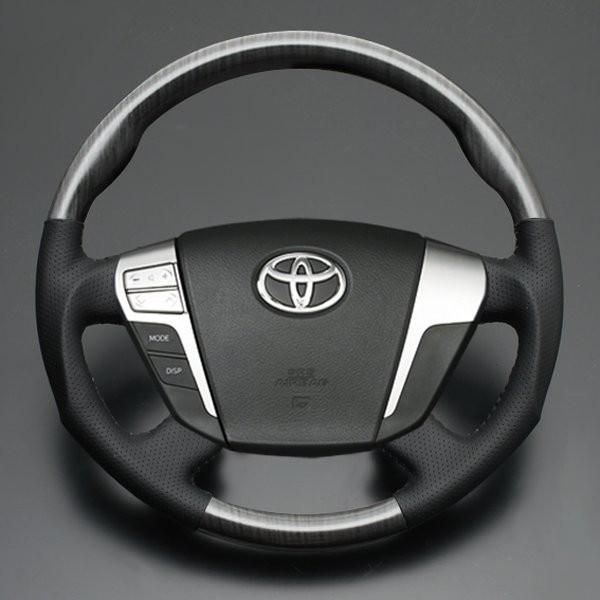 アルファード/ヴェルファイア 20系 艶なし黒木目 x ダークグレー ウッド パンチング本皮調レザー...