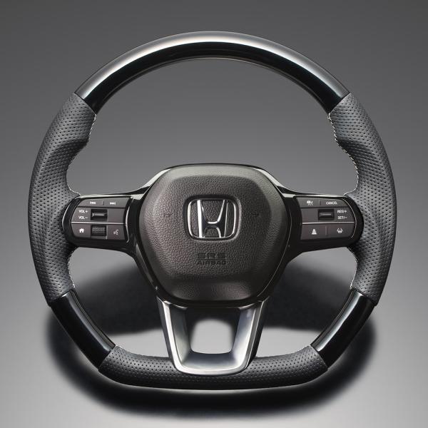 FEGGARI CR-V e:FCEV ZC8 ステアリング ピアノブラック x PVCレザー(ダー...