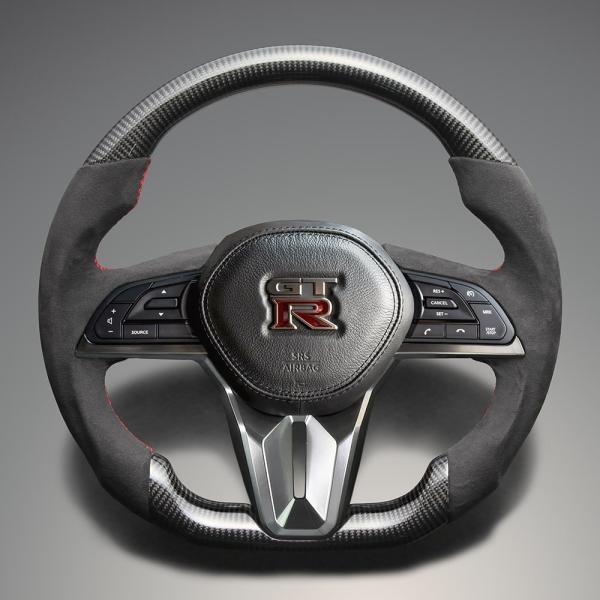 FEGGARI GT-R R35 ステアリング リアルカーボン x アルカンターラ(ブラック) x ...
