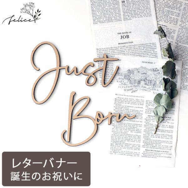 Just Born ウッドレター No.2シリーズ 木製 出産 新生児 赤ちゃん 誕生日 お祝い ベ...