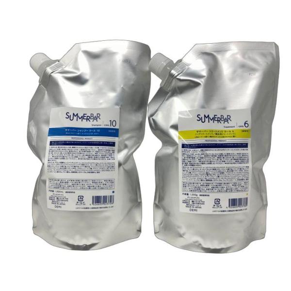 〈セット〉 デミ サマーバー シャンプー クール 10 1000ml ＆ トリートメント クール 6...