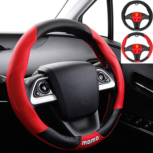MOMO ハンドルカバー 軽自動車 コンパクトカー ミニバン モモ チューニング レッド　ブラック　...