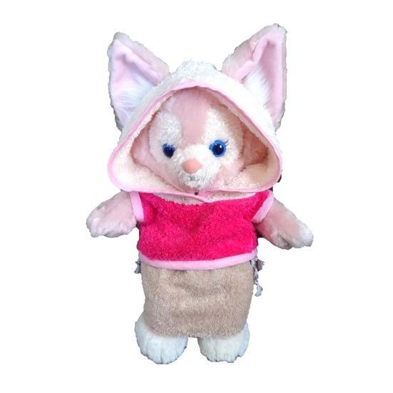 リーナベル コスチューム Ｓサイズ 耳開き ノースリーブパーカー ＆ スカート セット (ピンク＆ベ...