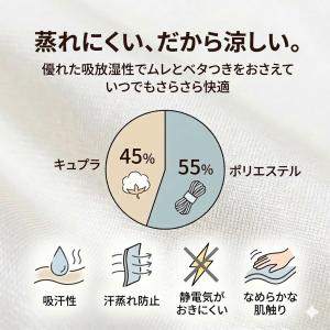 静電気防止 股ずれ防止 キュプラ ベンベルグ使...の詳細画像1