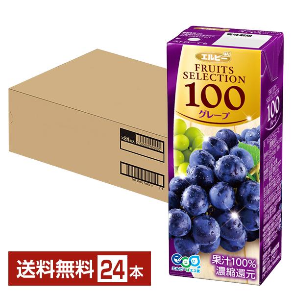 エルビー フルーツセレクション グレープ100 200ml 紙パック 24本 1ケース 送料無料