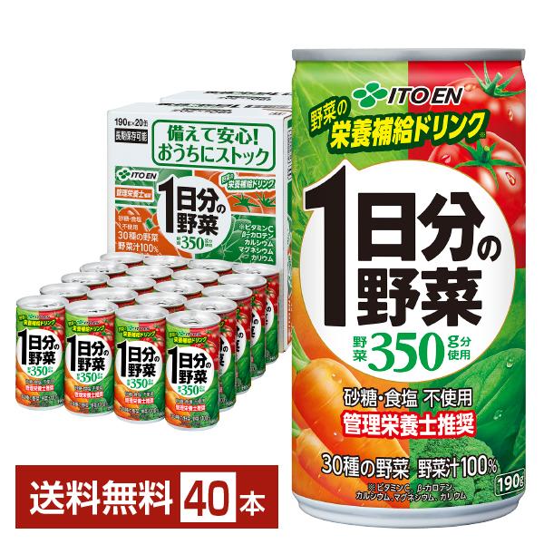 伊藤園 1日分の野菜 190g 缶 20本入り×2ケース（40本） 送料無料