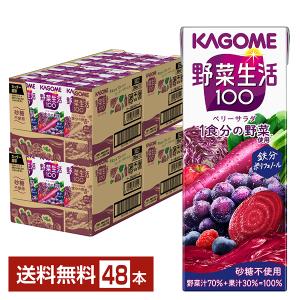 カゴメ 野菜生活 100 ベリーサラダ 200ml 紙パック 24本×2ケース（48本） 送料無料